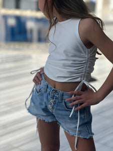 White Ruched Top