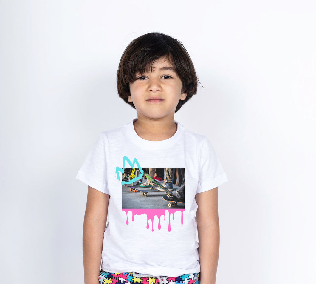 Boys Short Sleeved Skateboard Drip TEE