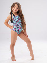 Load image into Gallery viewer, Blue leopard Girls Swimsuit