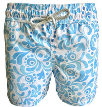 Load image into Gallery viewer, Blue Swirls Boys Swimshorts