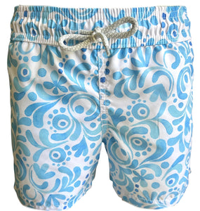 Blue Swirls Boys Swimshorts