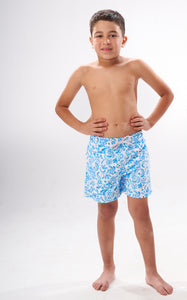 Blue Swirls Boys Swimshorts