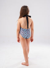 Load image into Gallery viewer, Blue leopard Girls Swimsuit