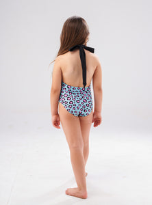 Blue leopard Girls Swimsuit