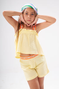 Yellow Tribal Strap Top