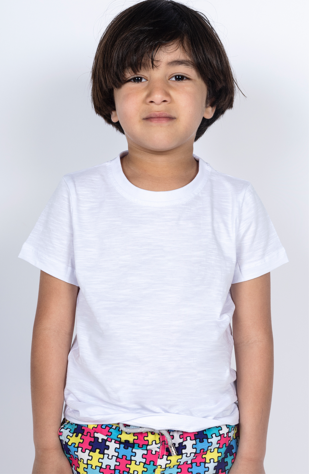 Boys Short Sleeved Plain White Tee