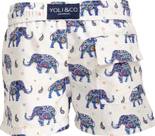 Load image into Gallery viewer, Elephant White Boys Swimshort